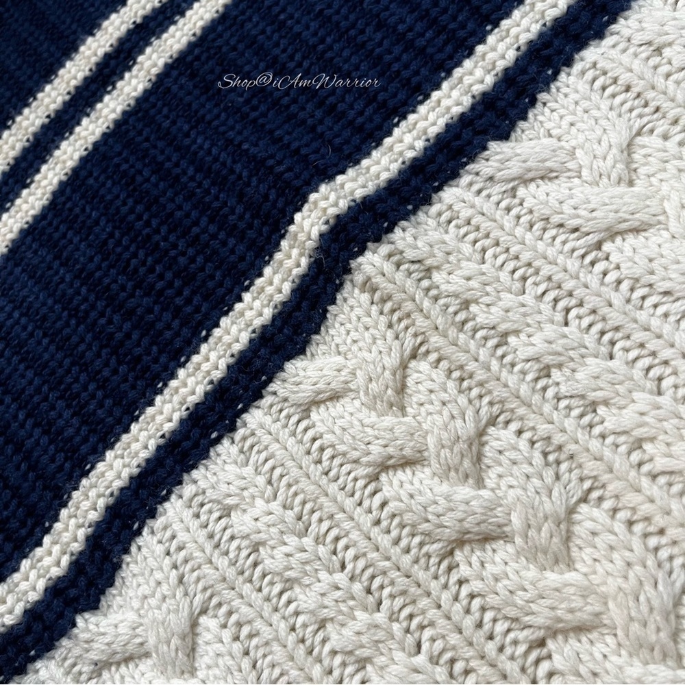 Reiss NWT colorblock stripe chunky cable knit fisherman sweater *shop@iamwarrior - Picture 10 of 14